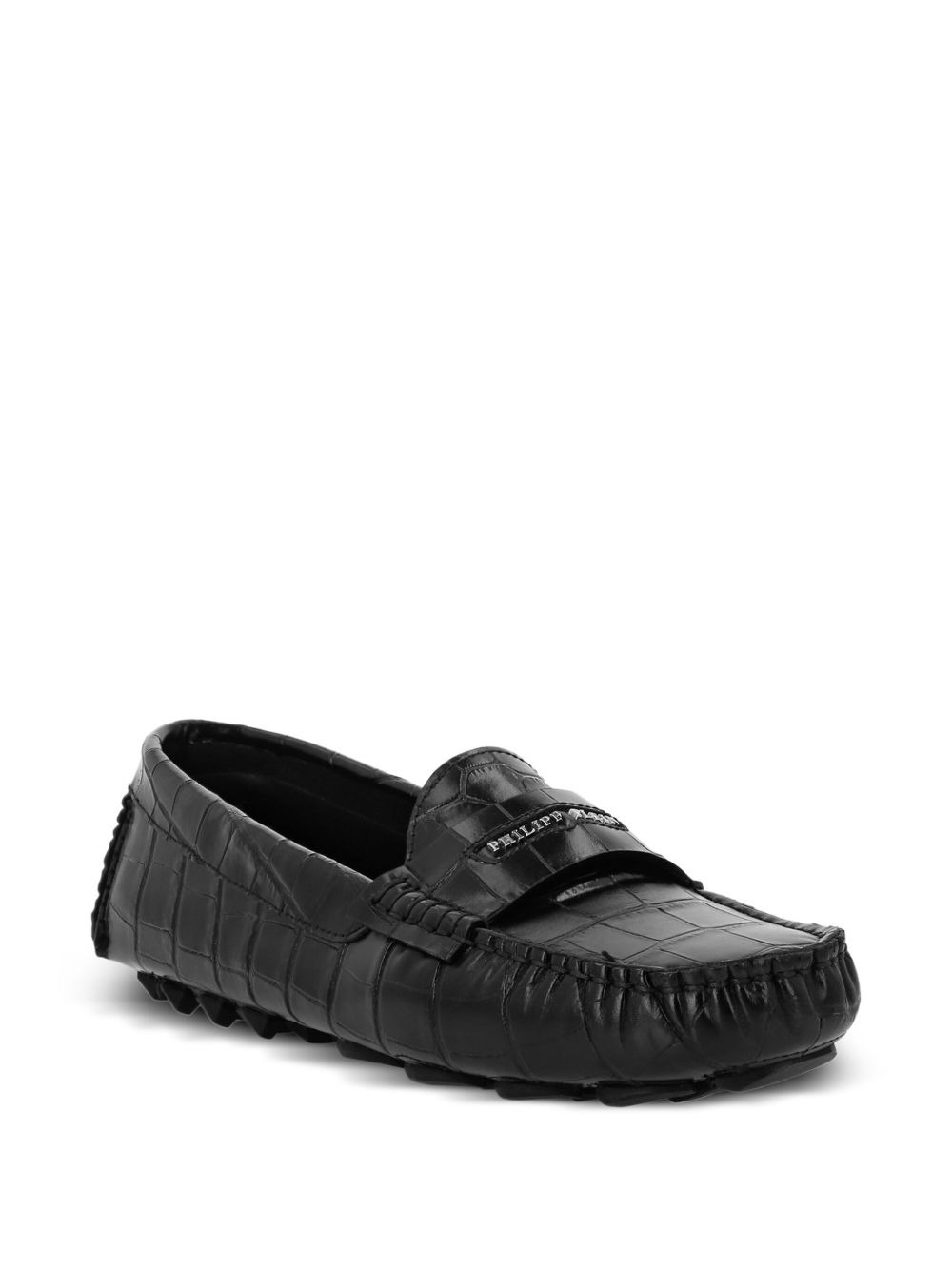 crocodile-embossed loafers - 2