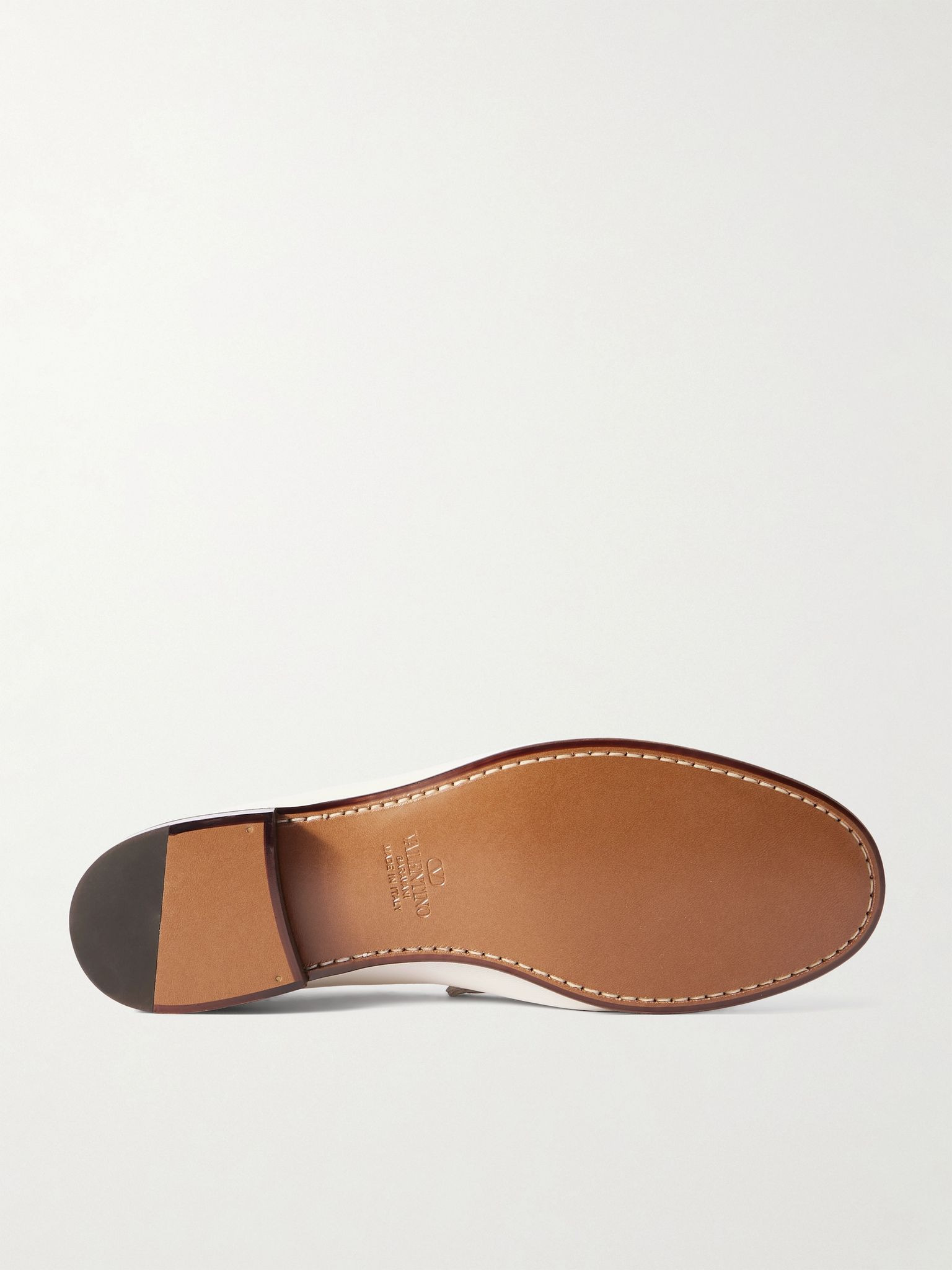 Logo-Embellished Full-Grain Leather Loafers Off-white - 3
