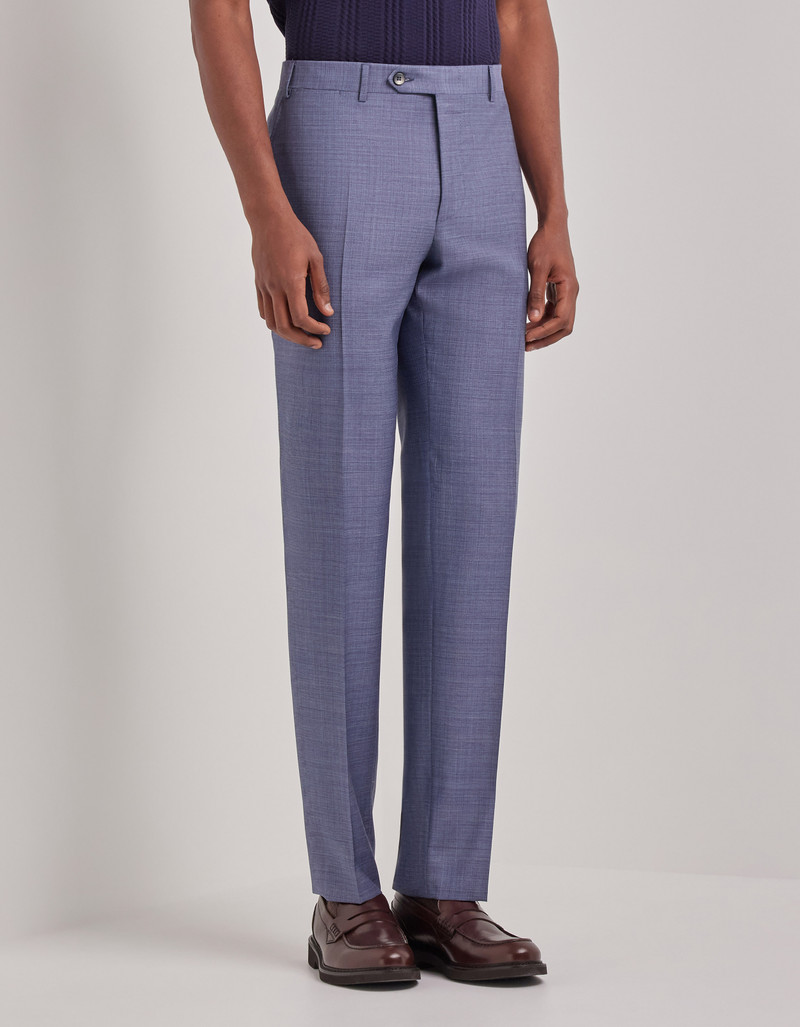 LIGHT BLUE DENIM-EFFECT WOOL REGULAR-FIT SUIT 6