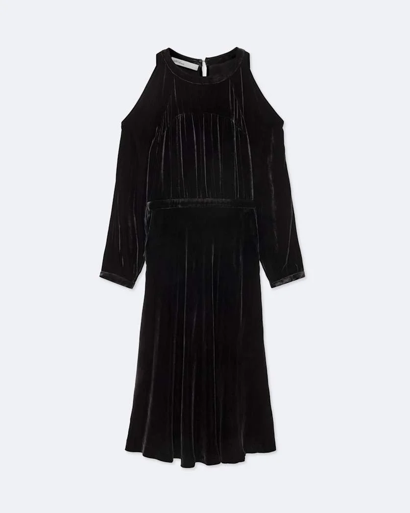 CHRISSY VELVET MIDI DRESS - 1