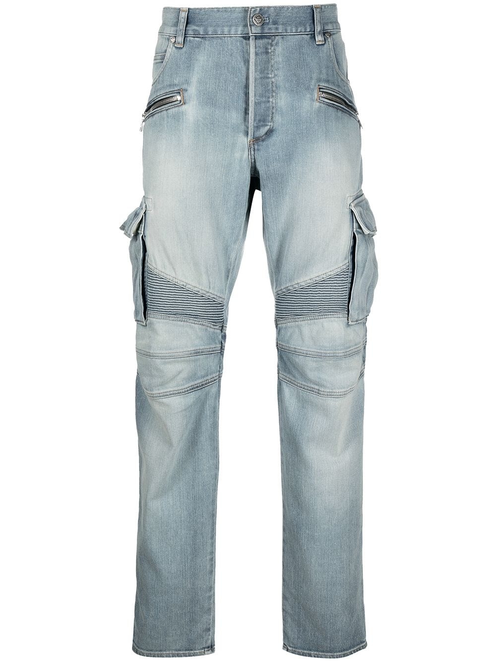 cargo pocket tapered jeans - 1