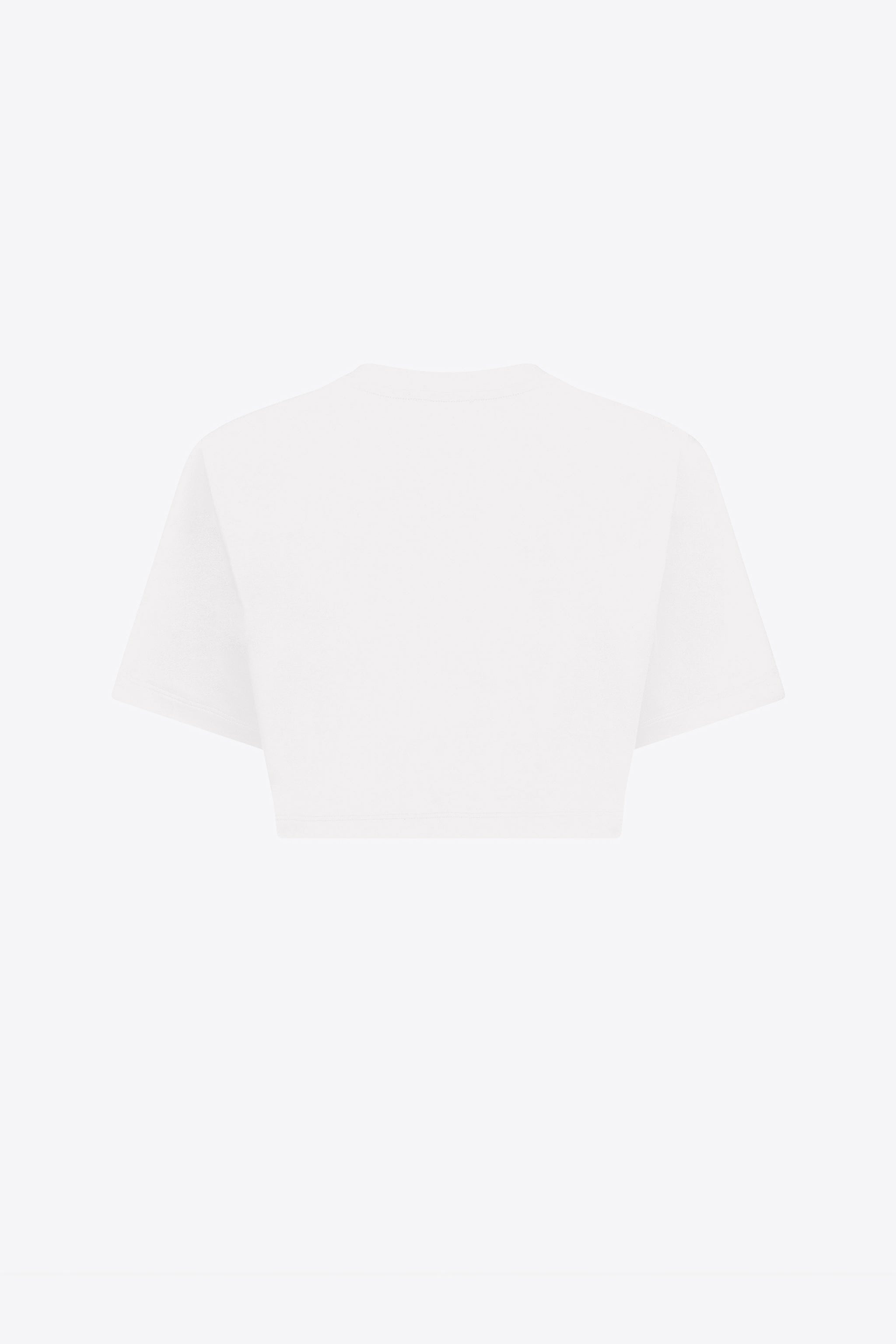 CRYSTAL ROSETTE CROPPED T-SHIRT - 2