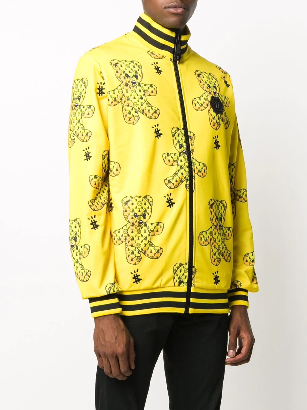 teddy bear-print track jacket - 3