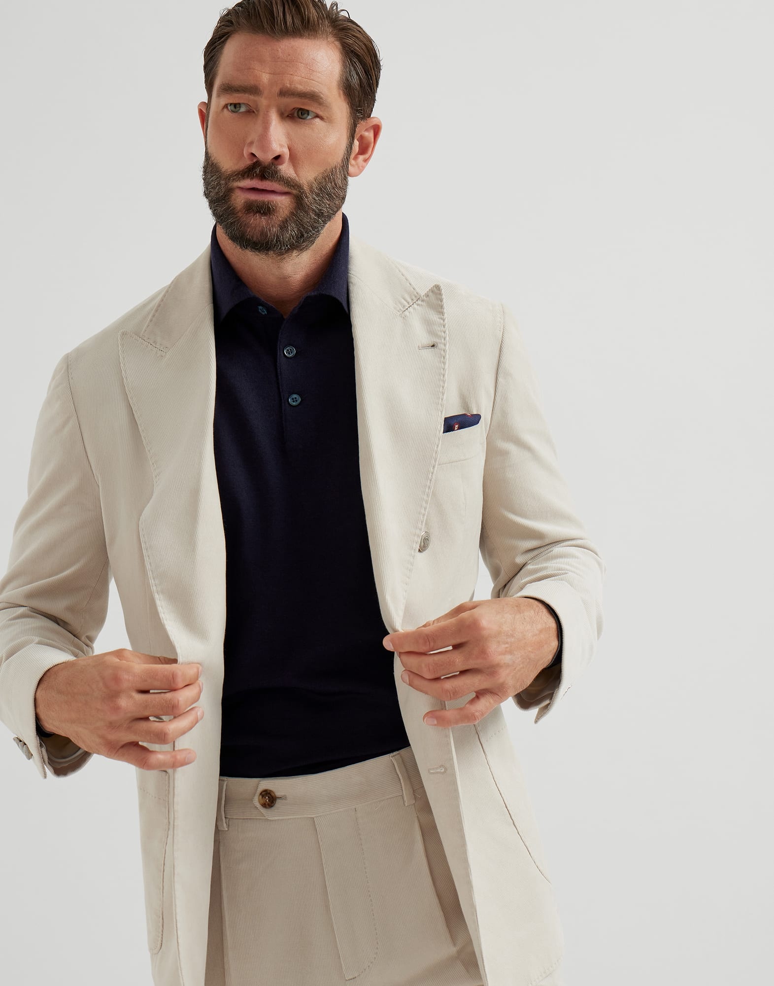 Virgin wool and cashmere lightweight knit polo shirt - 4