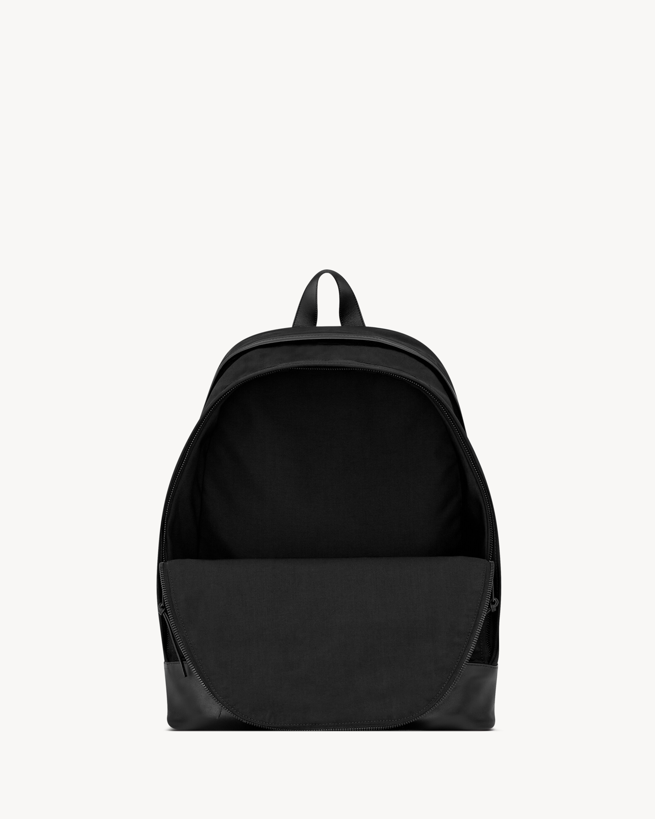 CITY BACKPACK IN NYLON CANVAS AND LEATHER - 5