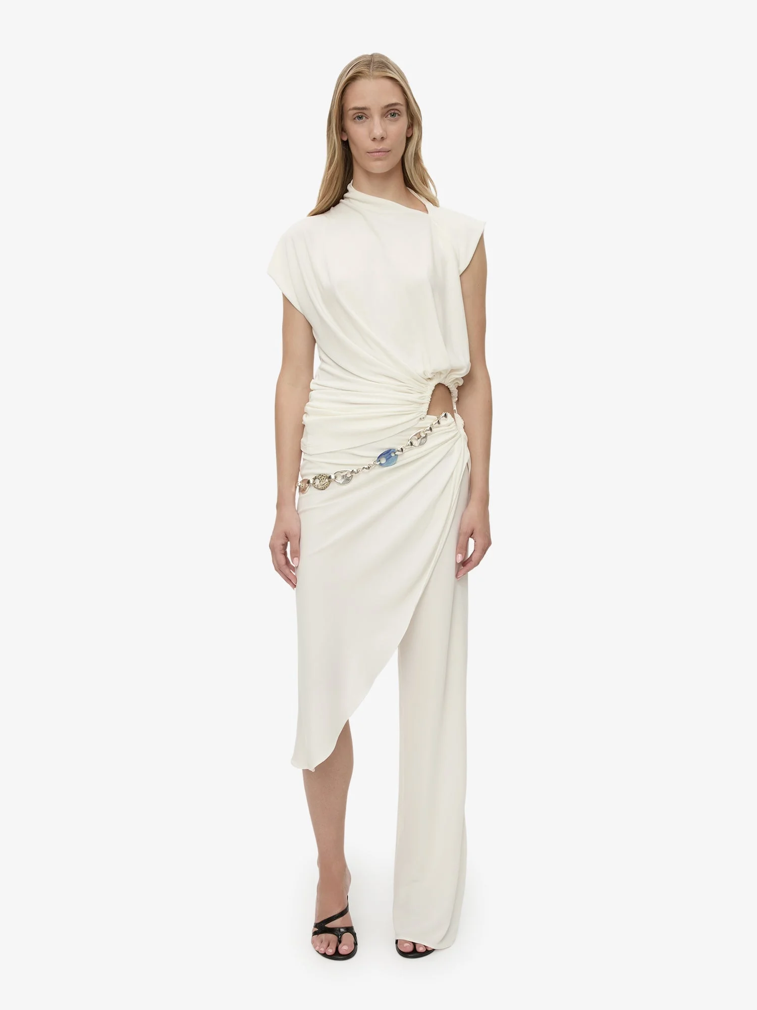 Crystal Cable Chain Draped Skirt Trouser - 1
