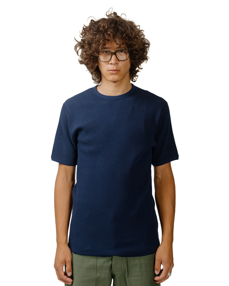 The Real McCoys MC24018 Waffle Thermal Shirt S/S Navy outlook