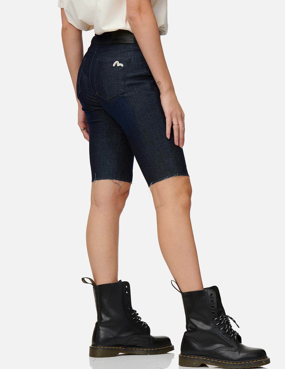 Kamon Embroidered Bermuda Denim Shorts - 8