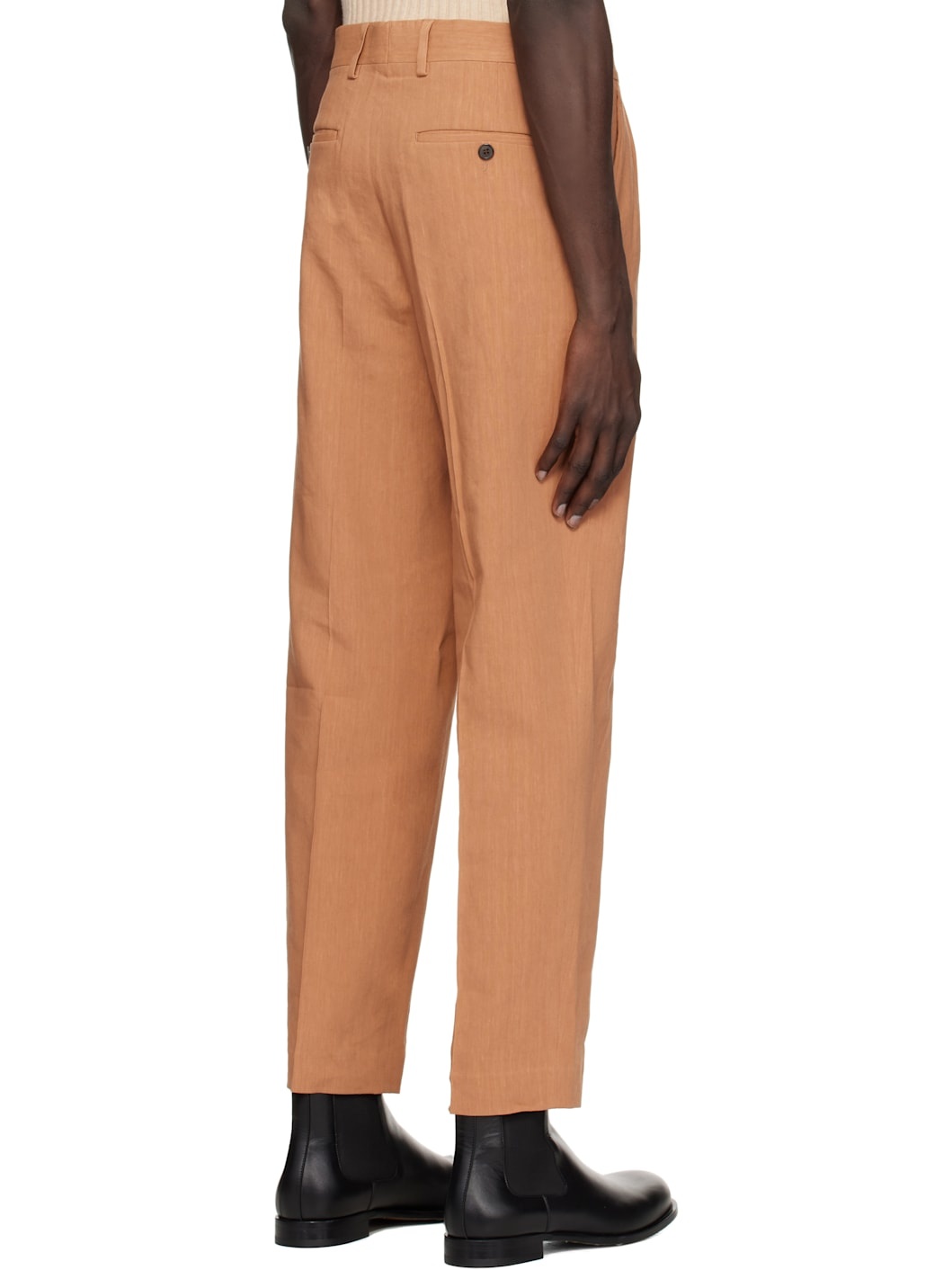Tan Pleated Trousers - 3