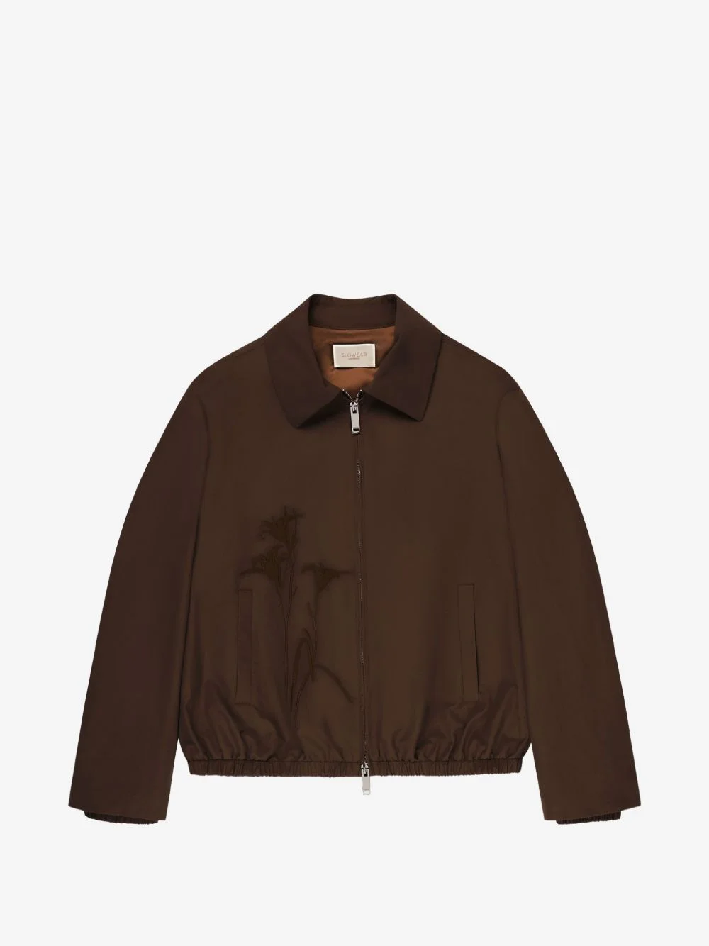 floral-embroidered bomber jacket - 1