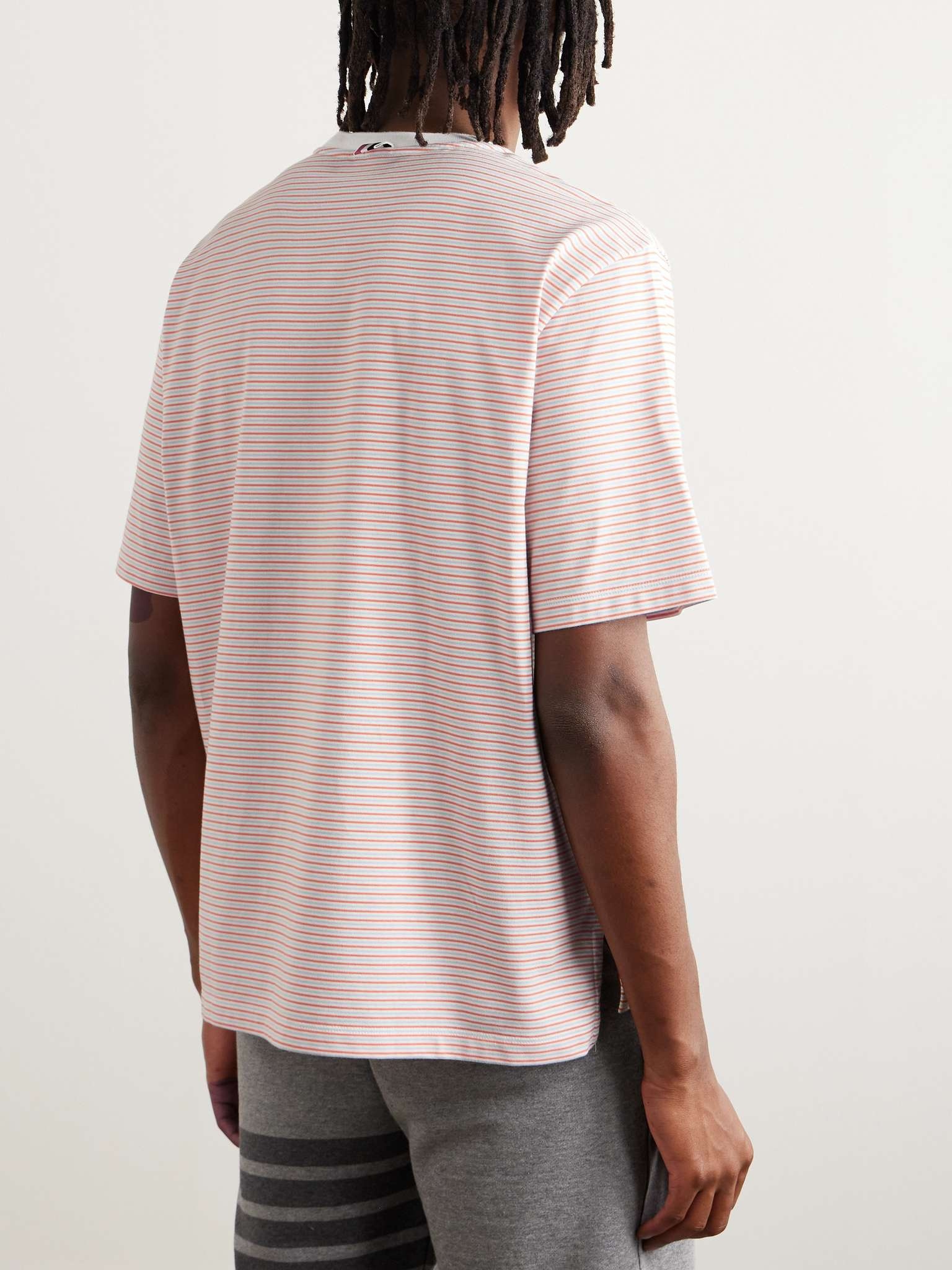 Thom Browne トムブラウン / Striped oversized cotton T-shirt Striped oversized cotton T-shirt in multicoloured - Thom