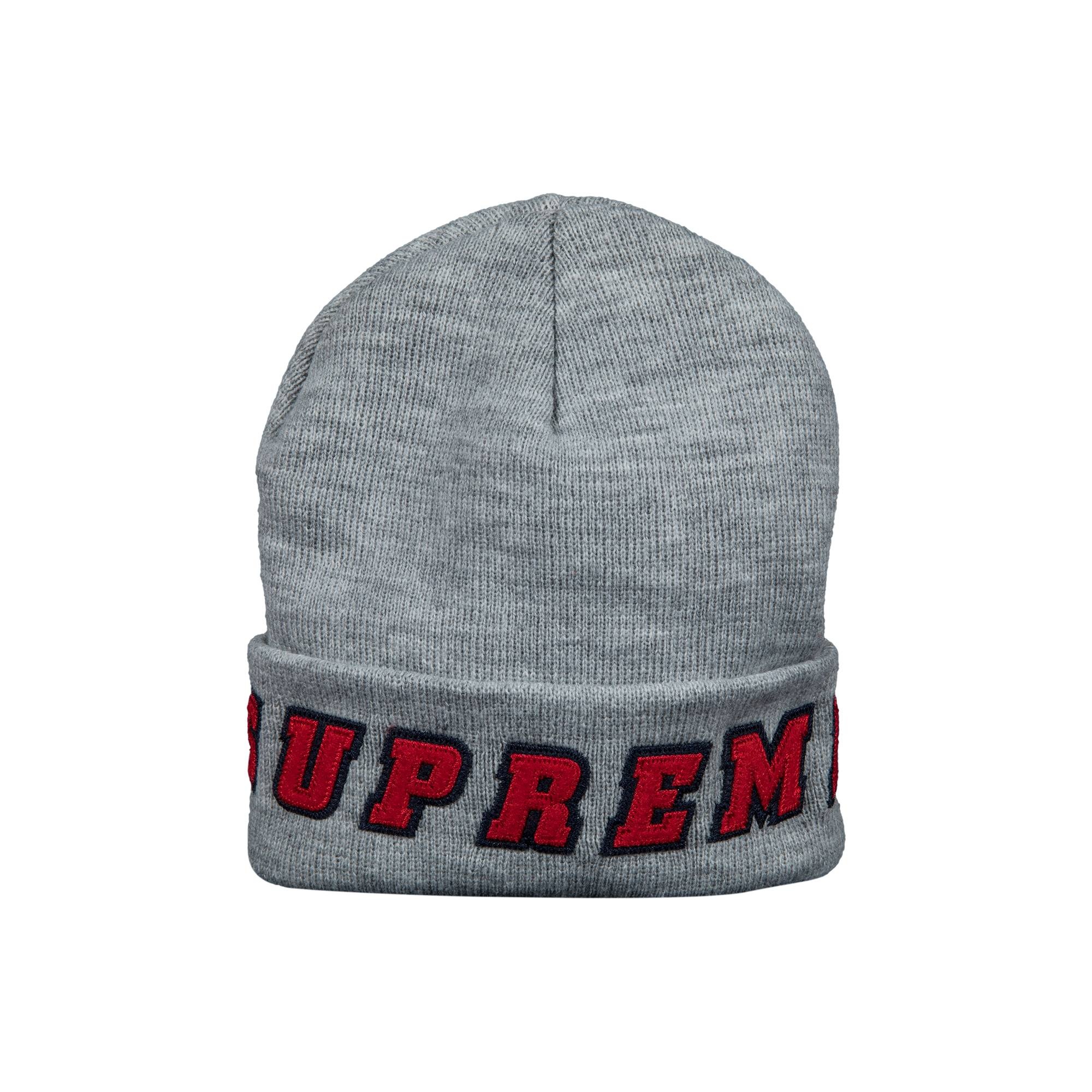 Supreme Felt Logo Beanie 'Grey' - 1