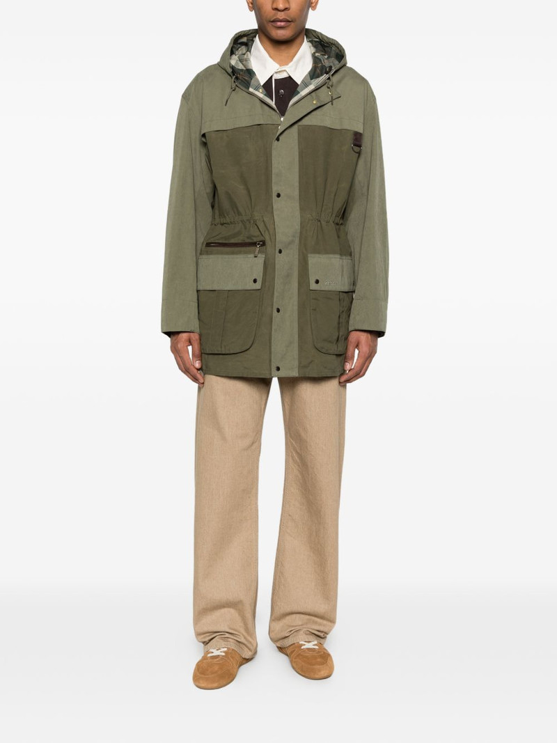 Barbour logo-embroidered coat outlook