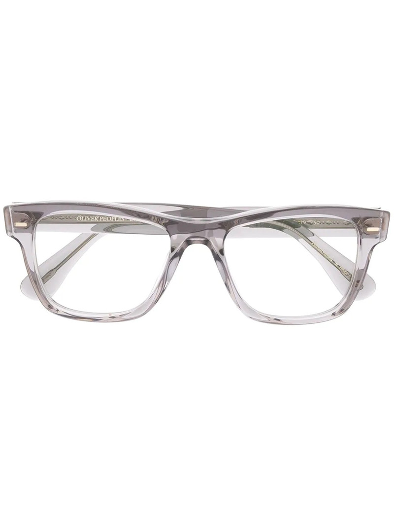 square transparent-frame glasses 1