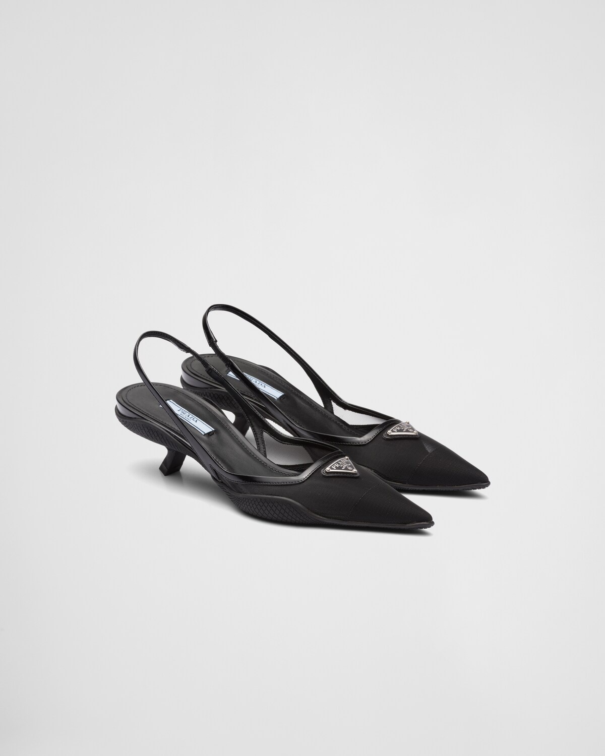 Mesh fabric slingback pumps - 2