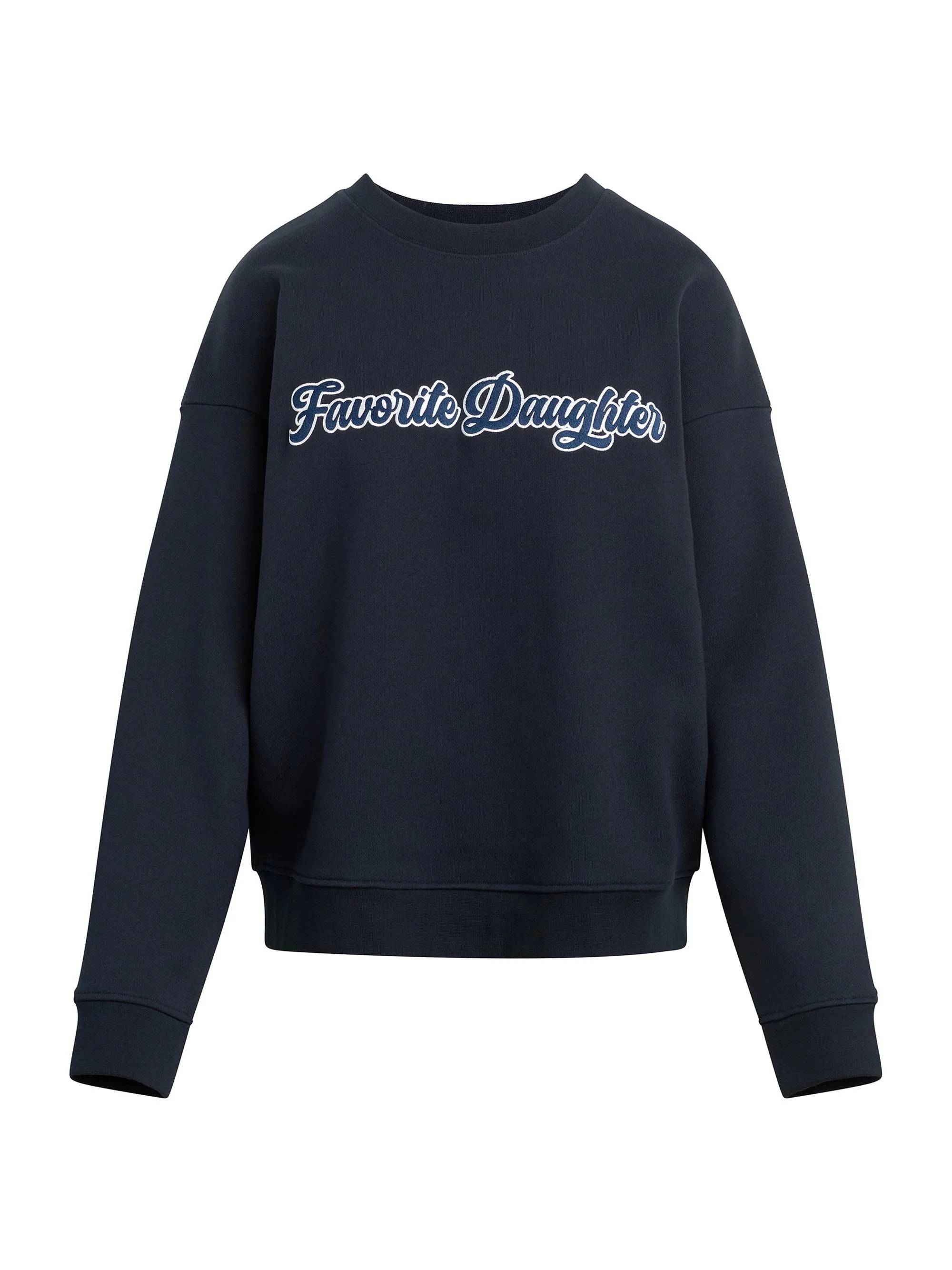Women's The Varsity Logo-Embroidered Sweatshirt - Navy White - 1