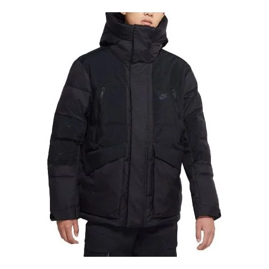 Nike Storm-fit City 시리즈 로고 후드 긴 소매 단색 다운 재킷 검정 DD6981-010 - 1