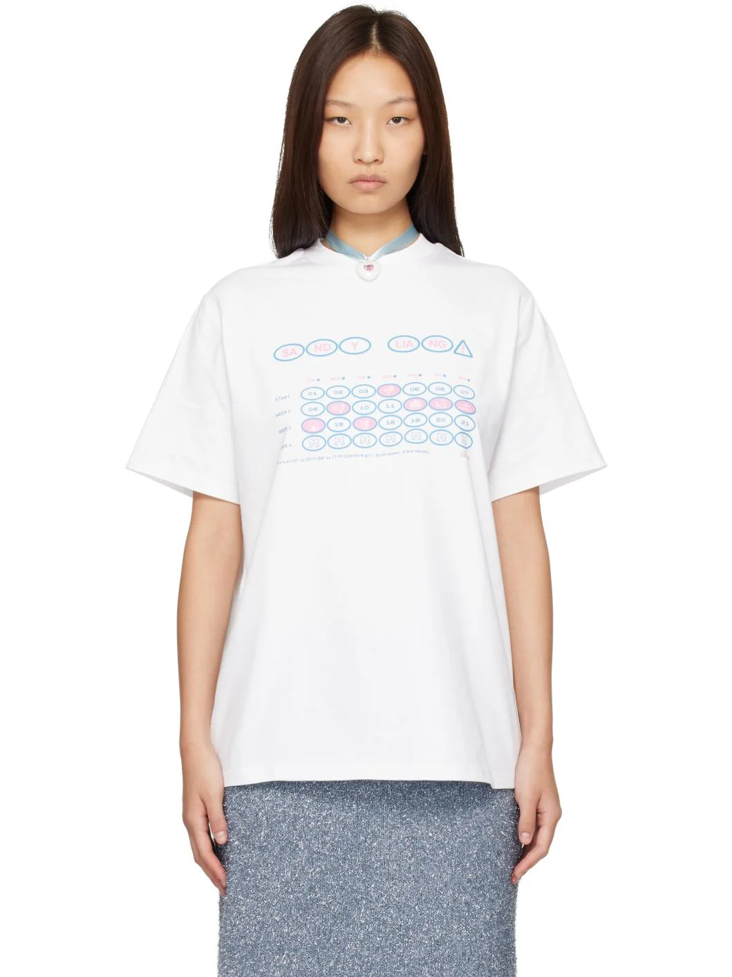 White Calendar Boxy T-Shirt - 1