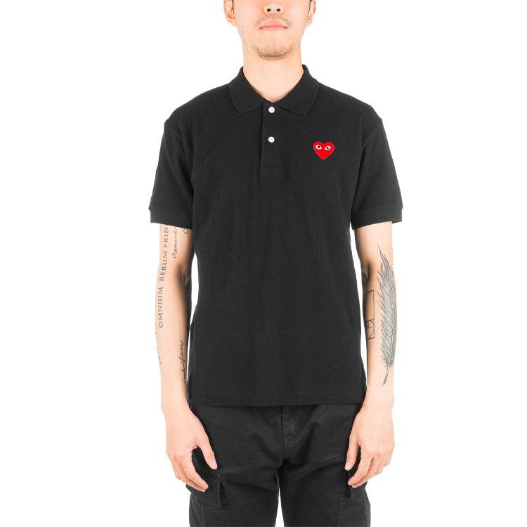 COMME des GARCONS PLAY Polo Red Emblem 'Black' AZ-T006-051-1 - 3