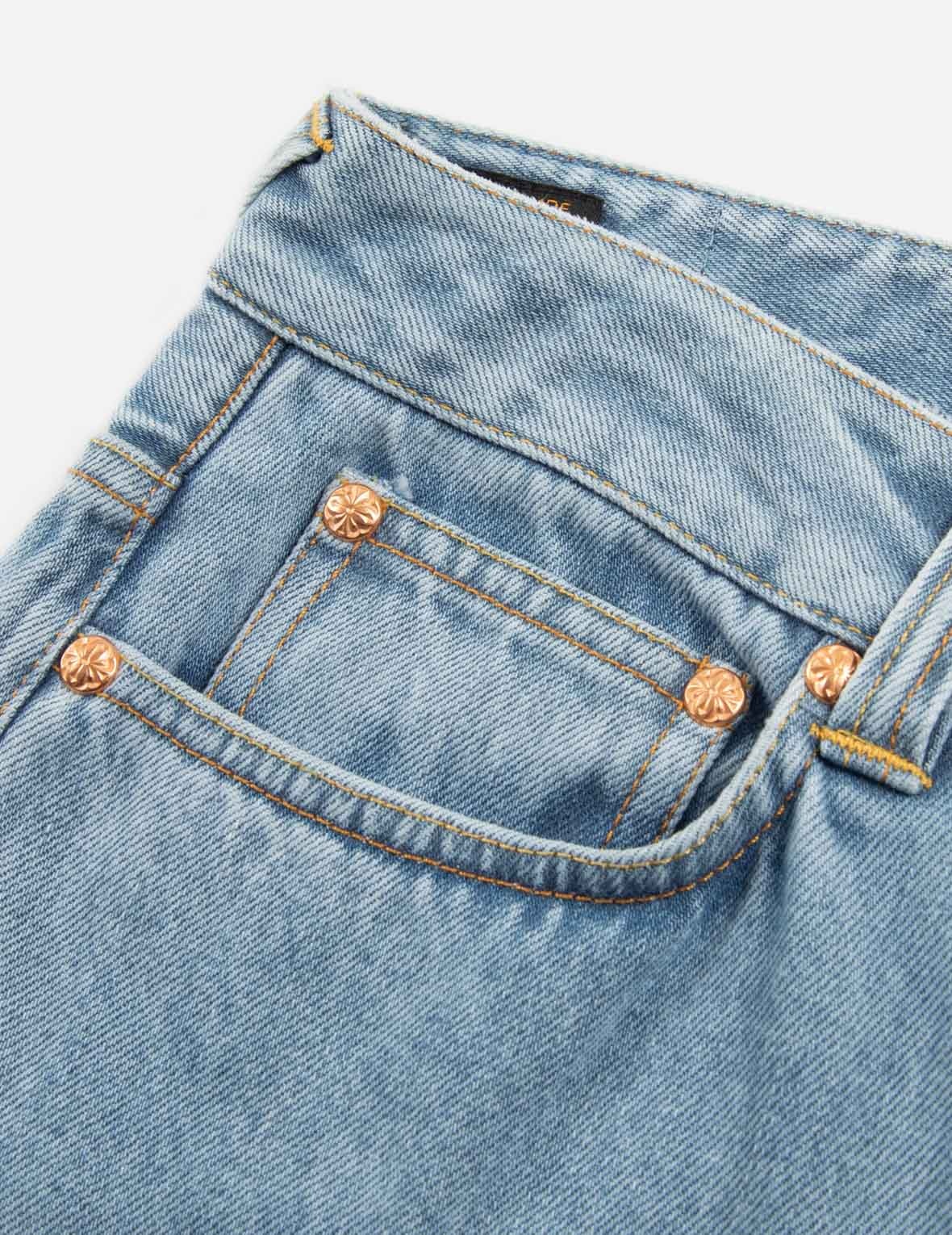 CRYSTAL EMBELLISHED AND SEAGULL HOLLOW-OUT FASHION FIT DENIM JEANS - 7