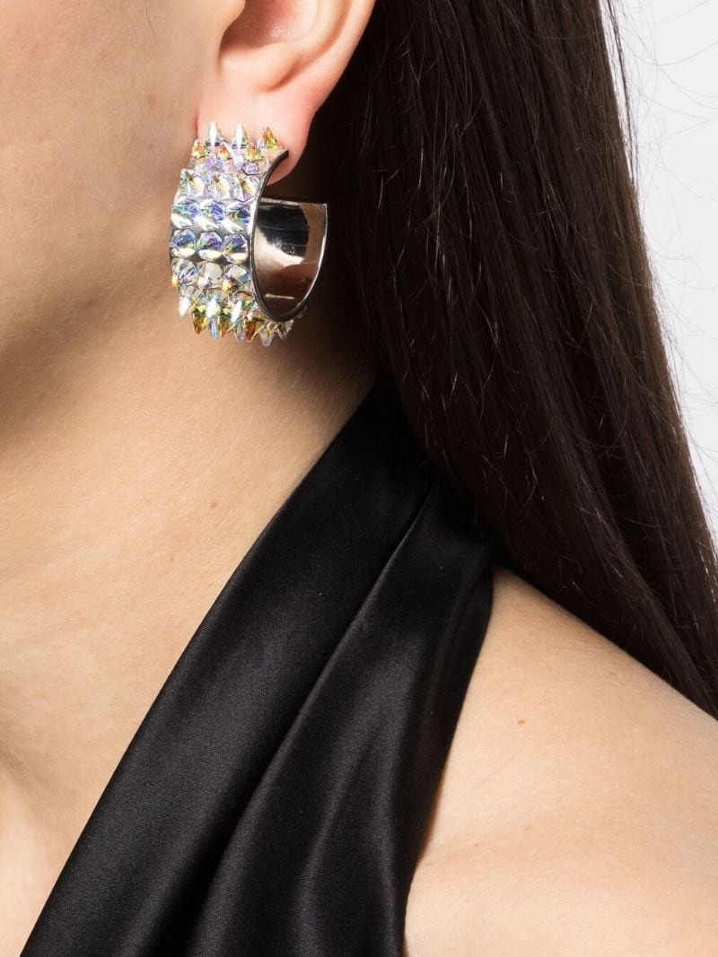 Amina Muaddi Big Karma stud embellished hoops outlook