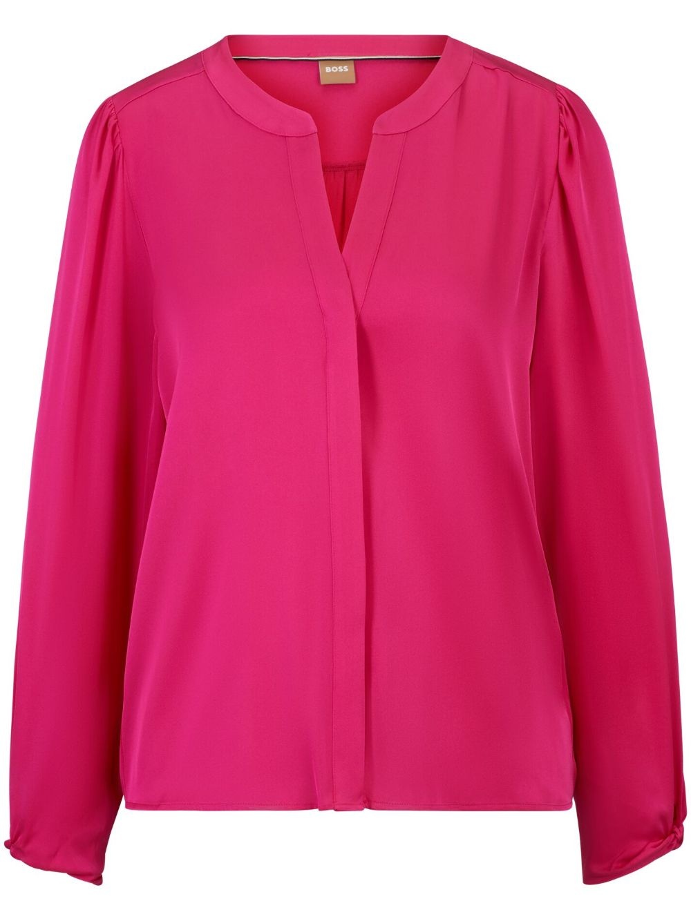 split-neck silk-blend blouse - 1