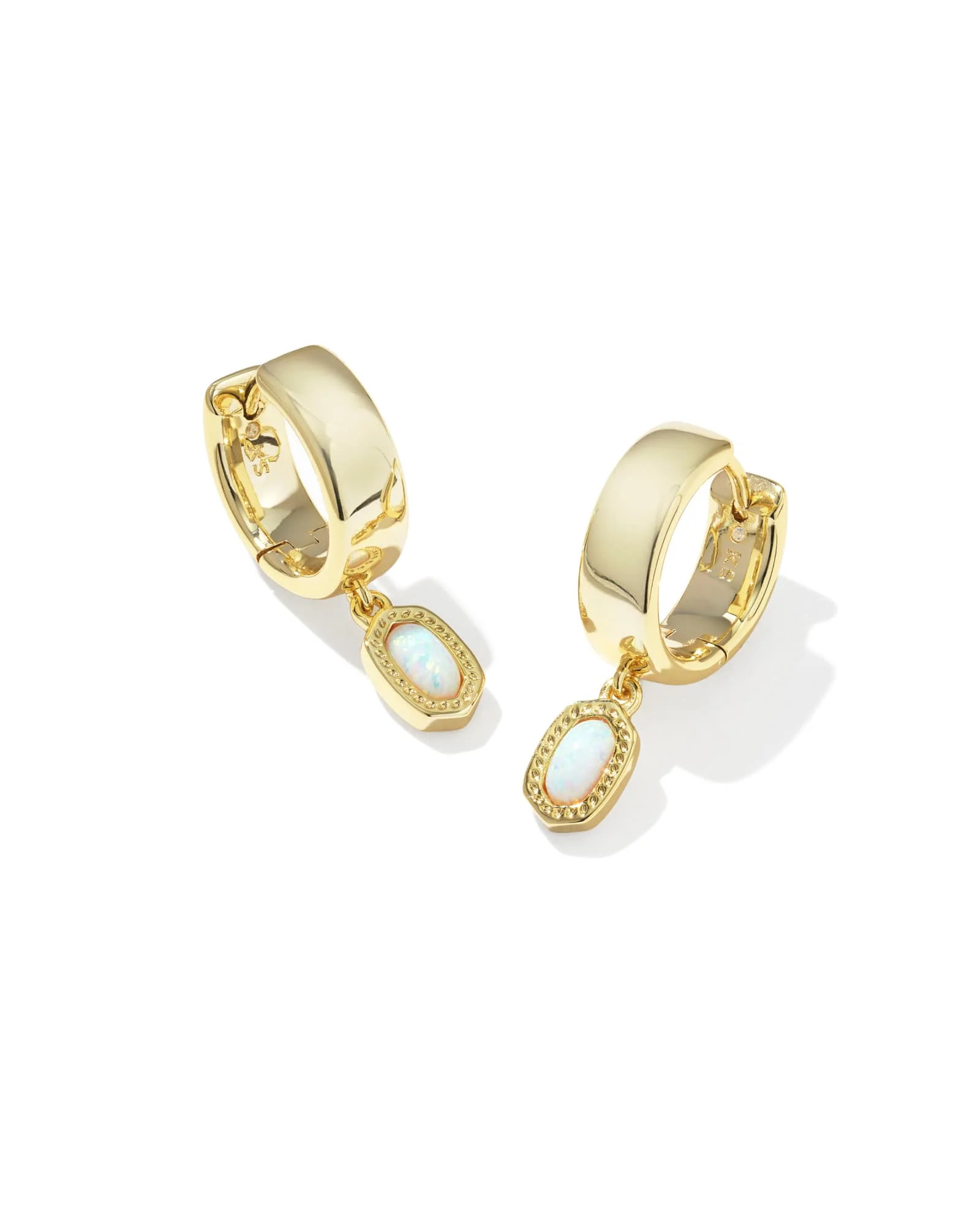 Mini Ellie Gold Wide Huggie Earrings - 1