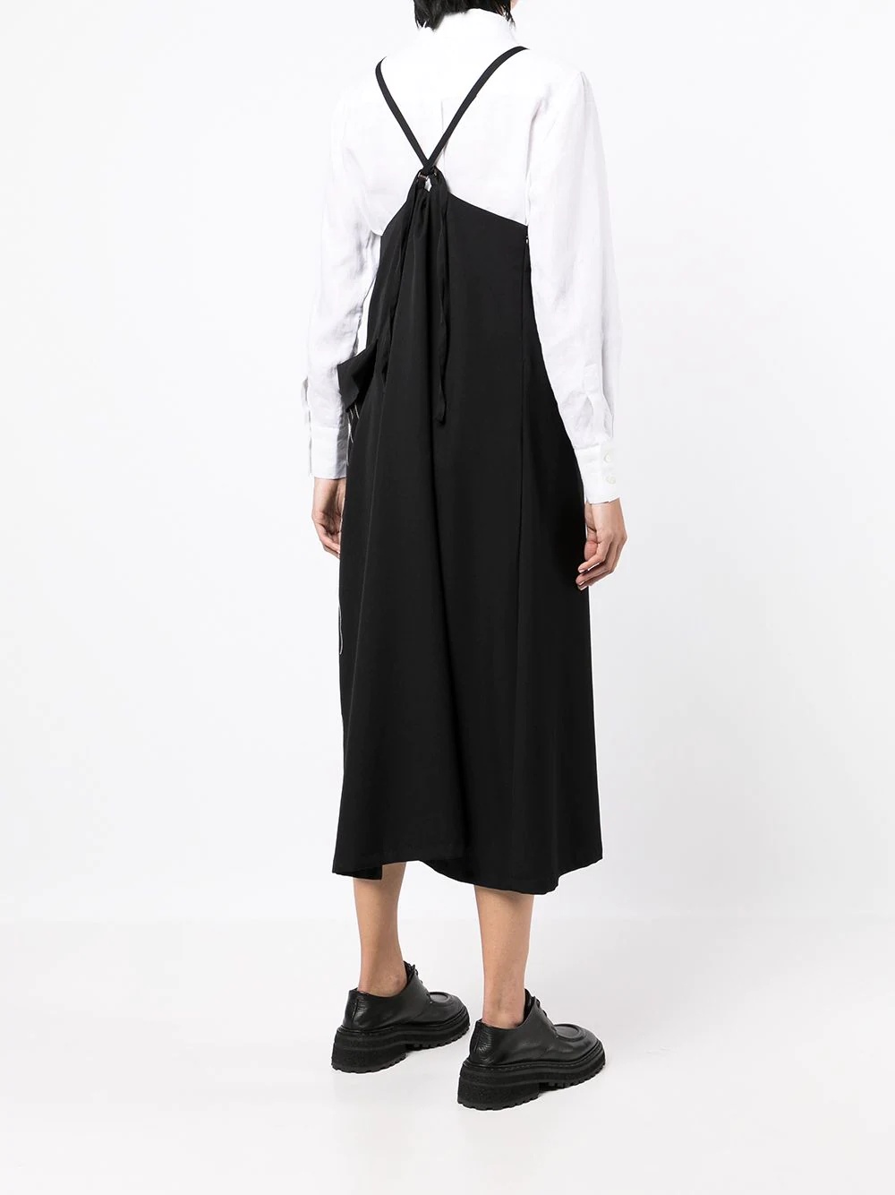 draped-pocket midi dress - 4