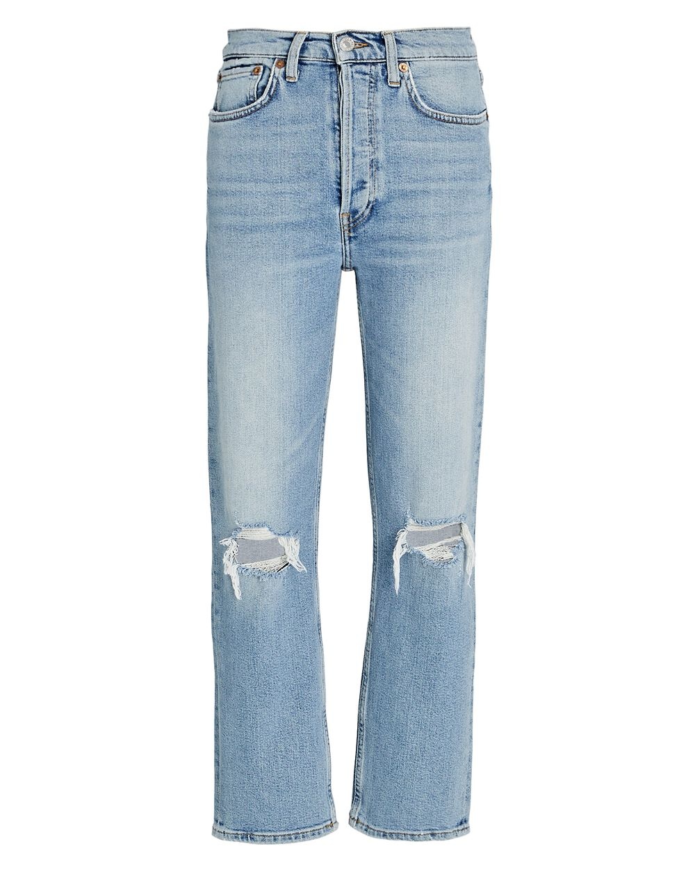 70s High-Rise Stove Pipe Jeans - 1