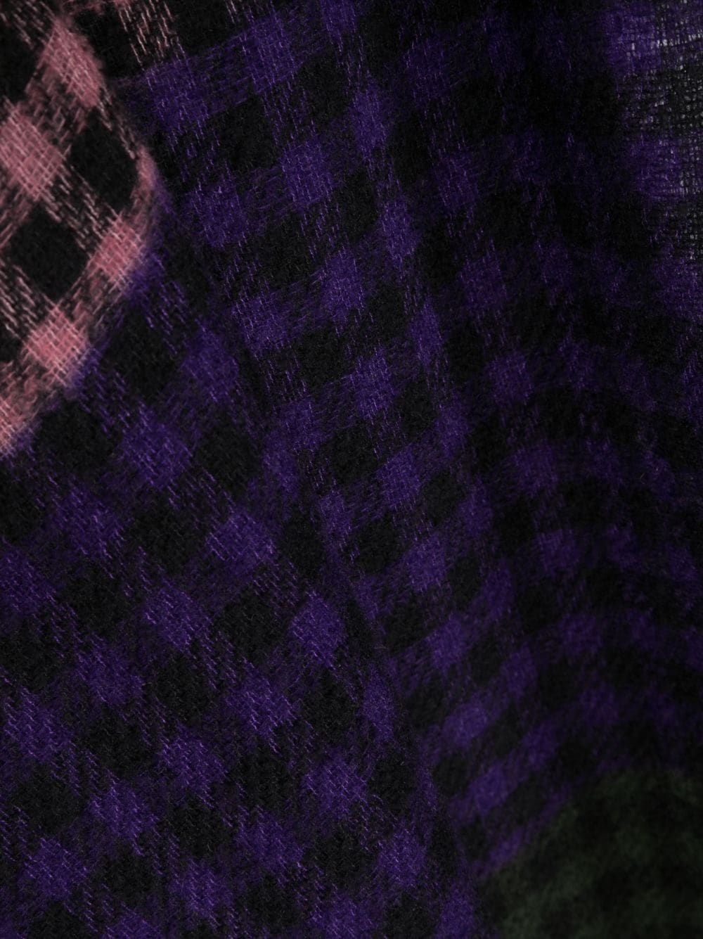 check-pattern wool-blend scarf - 3