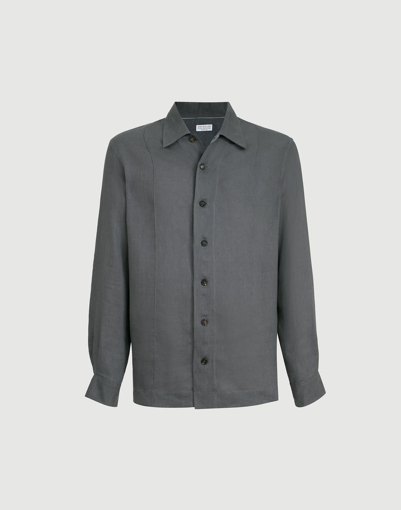 Linen easy fit shirt with Crête details 1