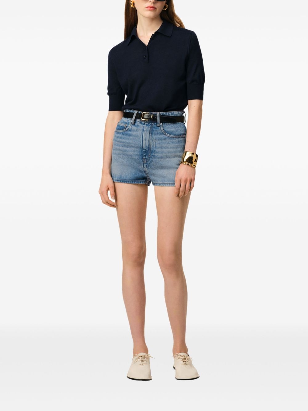denim mini shorts - 2