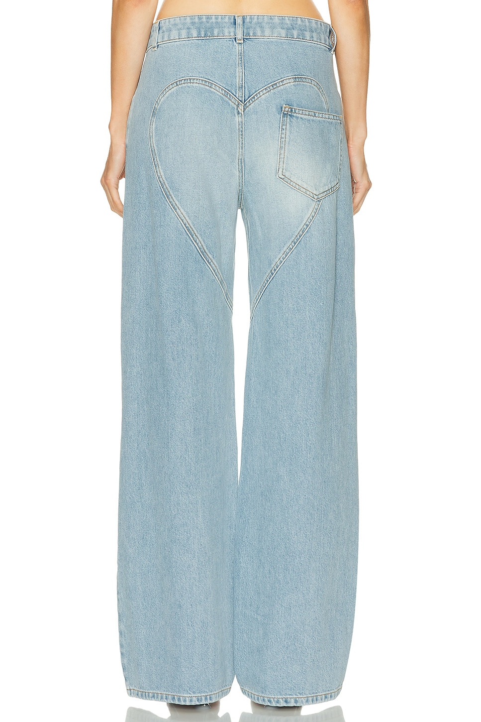 Distressed Crystal Relaxed Slit Jean - 4
