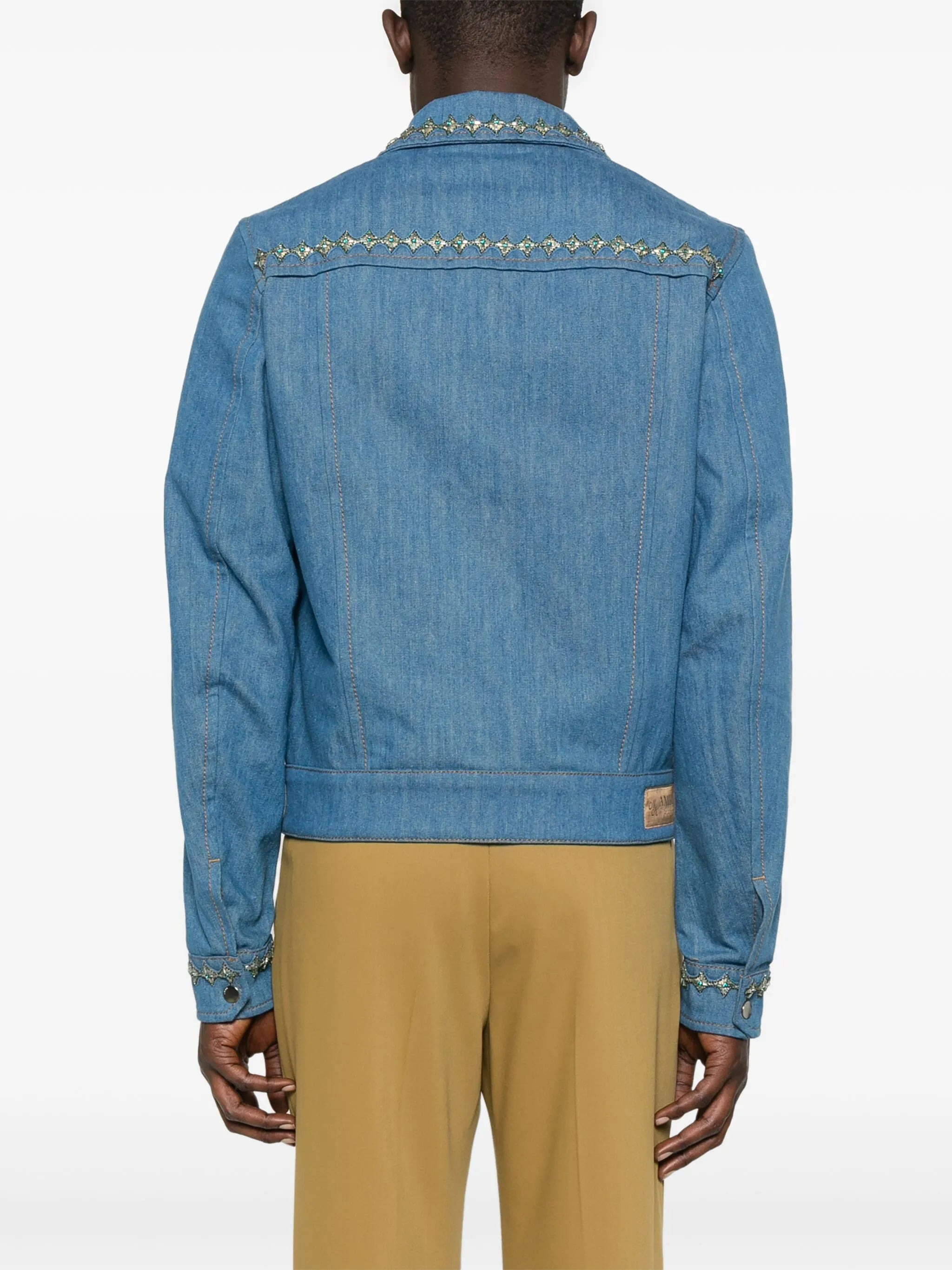 crystal-embellished pleated jacket - 4