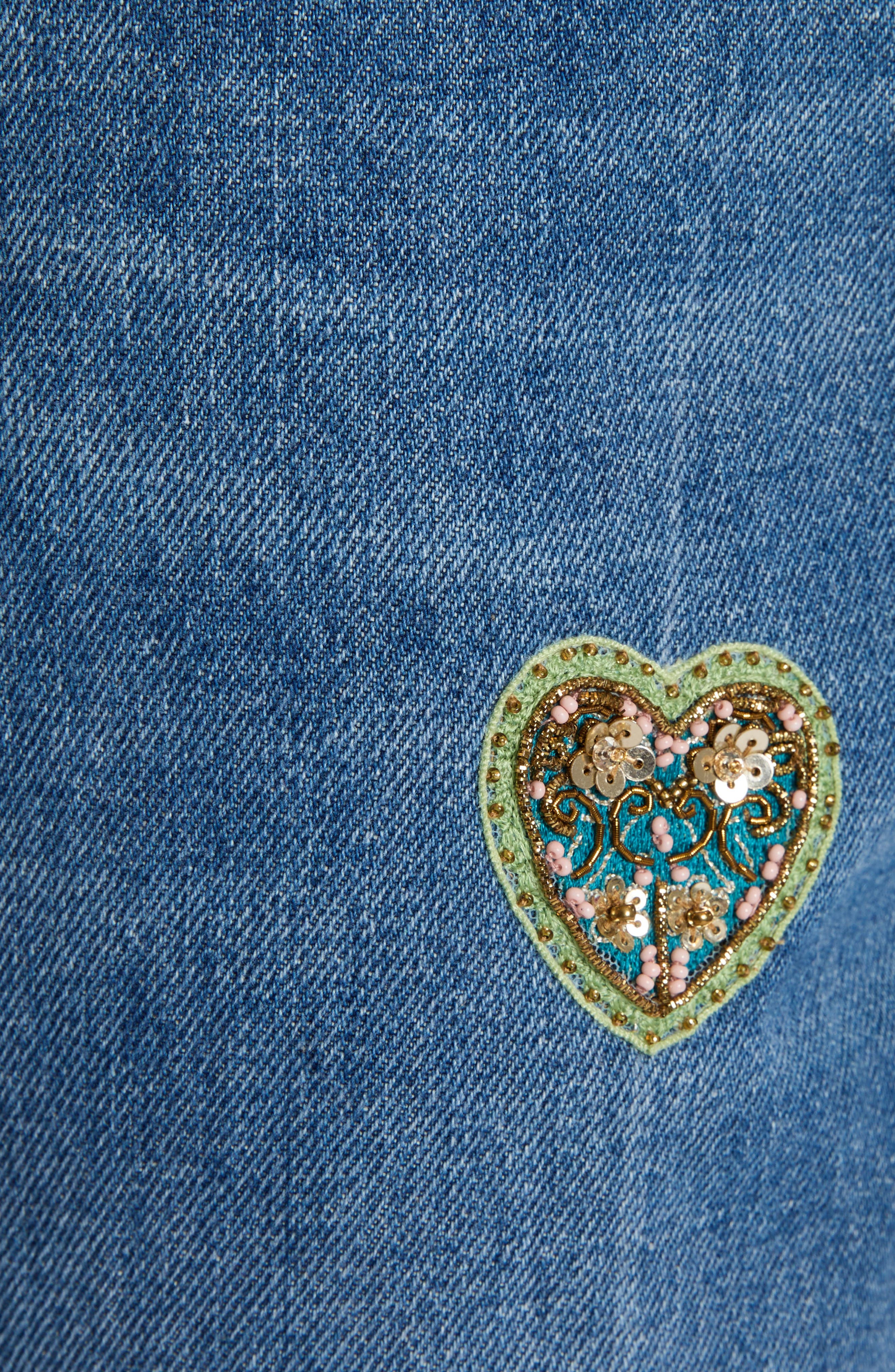 Valentino Garavani Heart Embroidered Denim Jeans at Nordstrom - 6