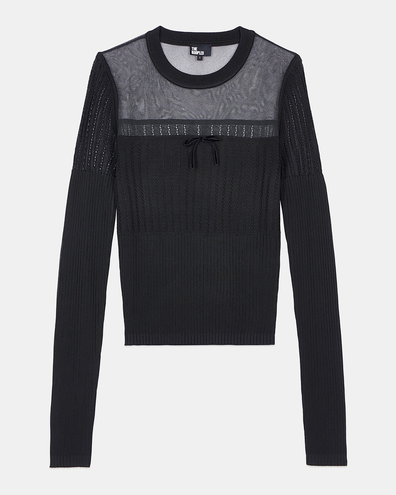 BLACK OPENWORK SWEATER 1