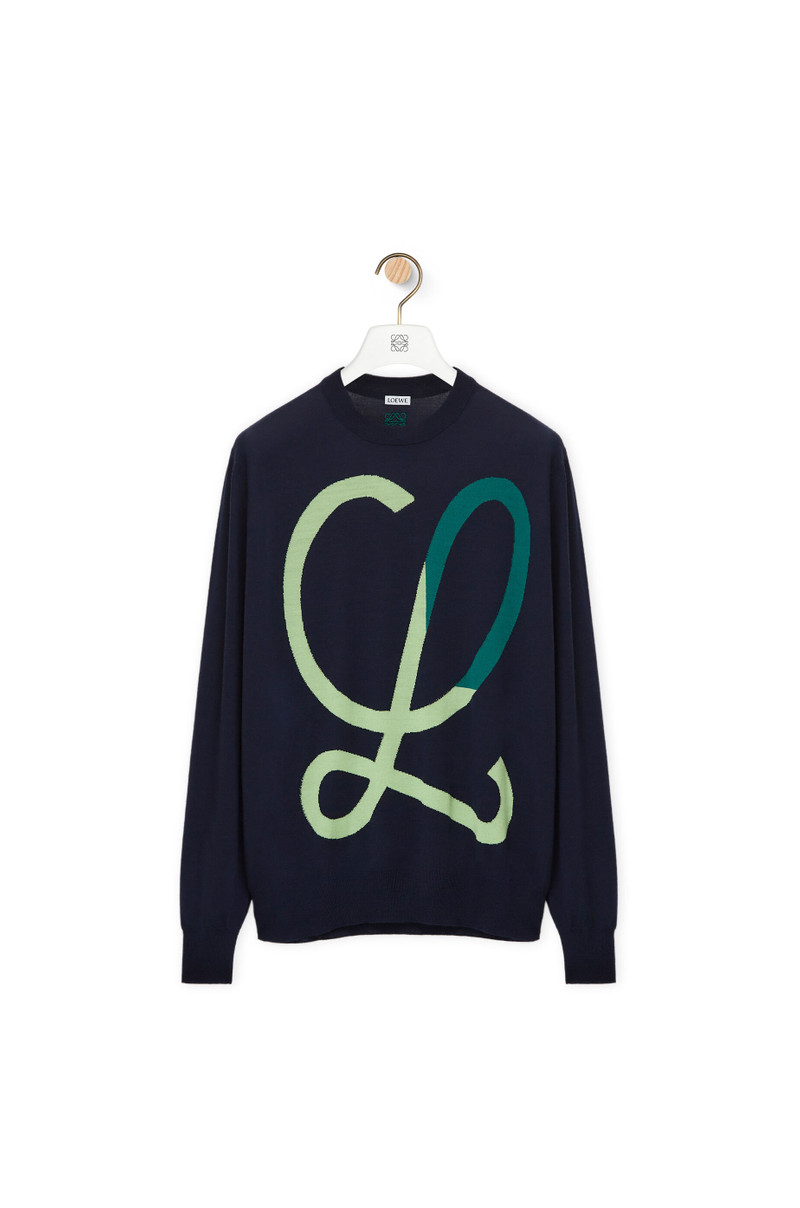 L intarsia sweater in wool - 1