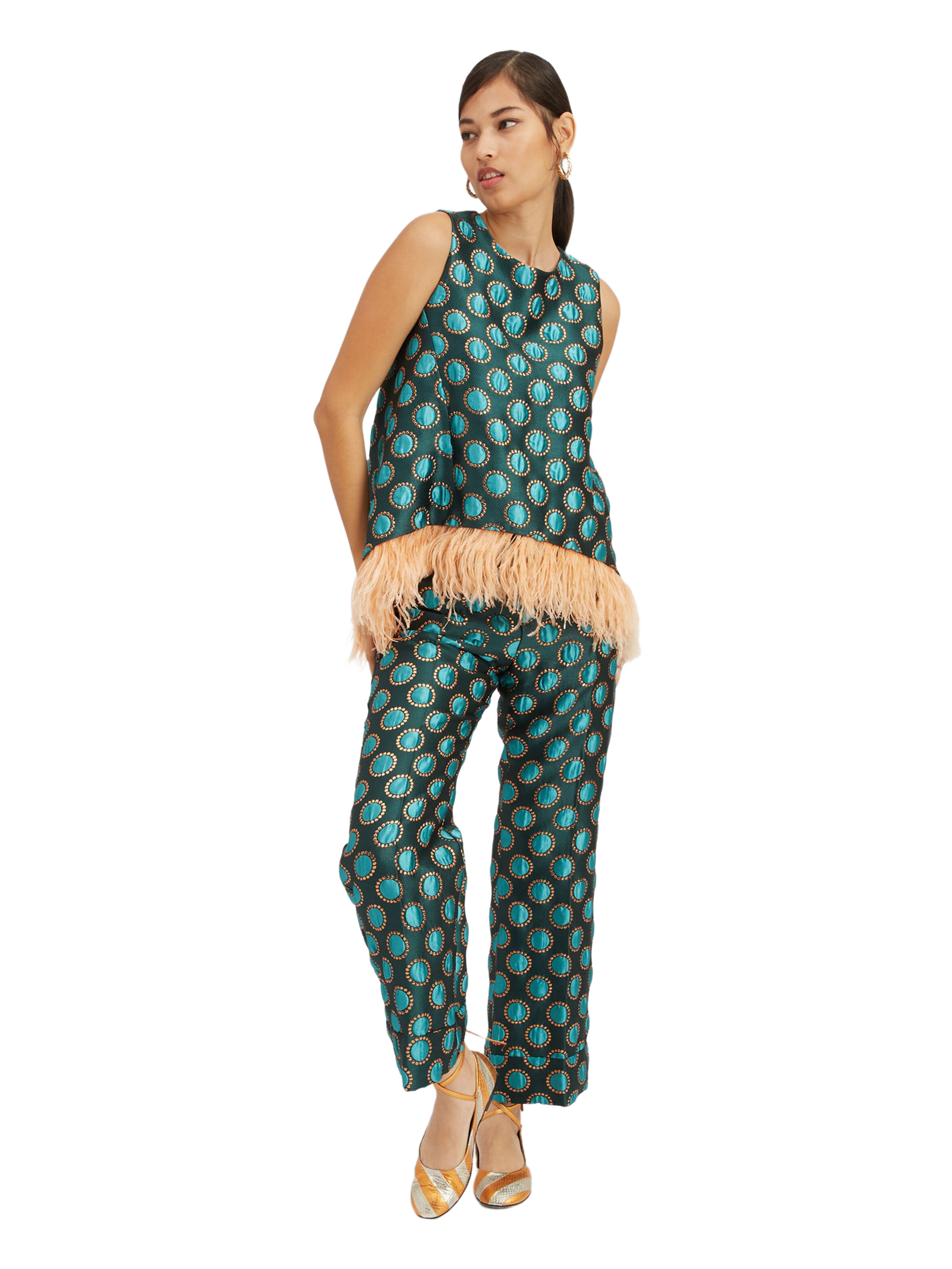 La DoubleJ La Scala Top Jacquard Winter Sun Emerald at Nordstrom - 1