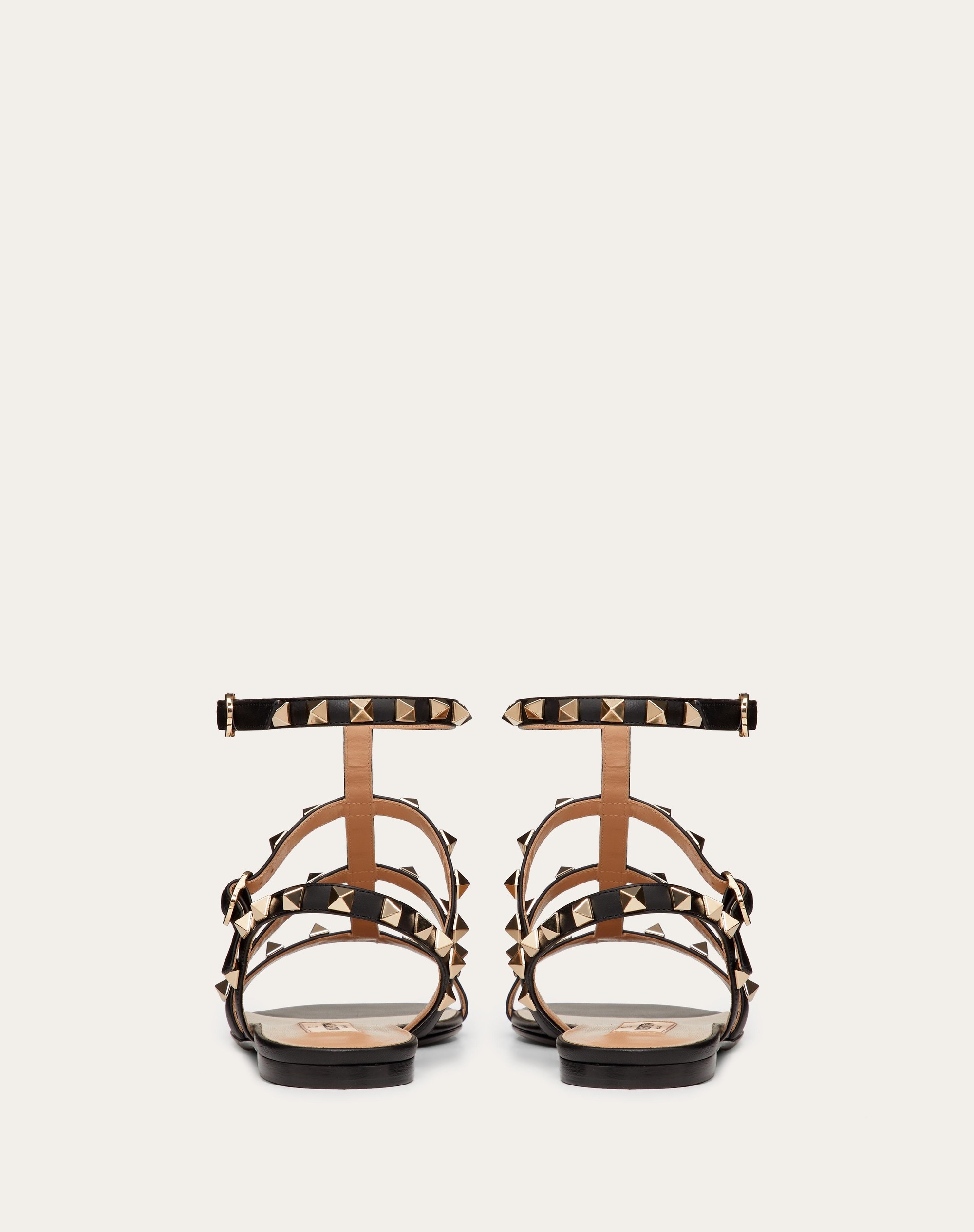 ROCKSTUD FLAT CALFSKIN SANDAL WITH STRAPS - 3