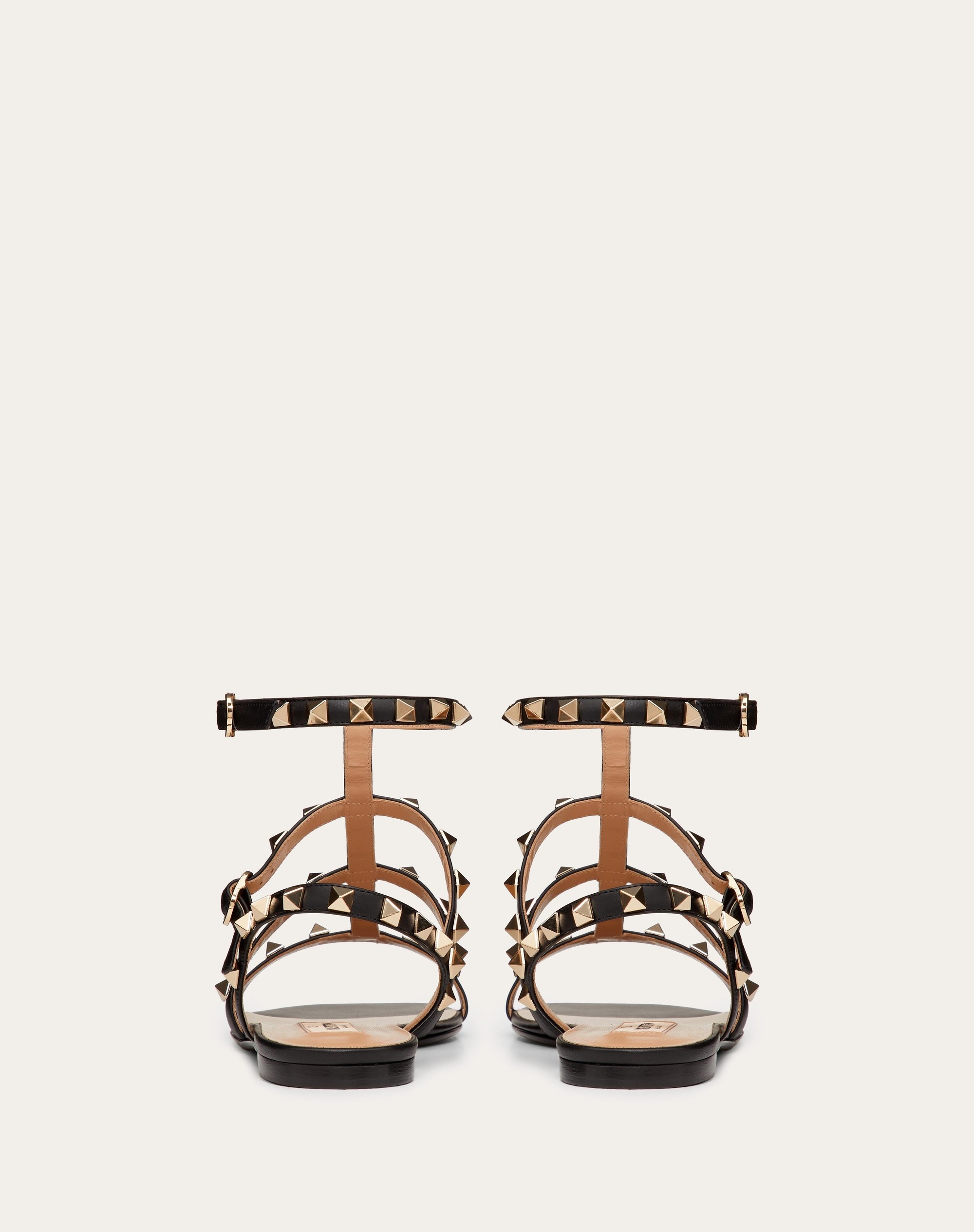 ROCKSTUD FLAT CALFSKIN SANDAL WITH STRAPS - 3