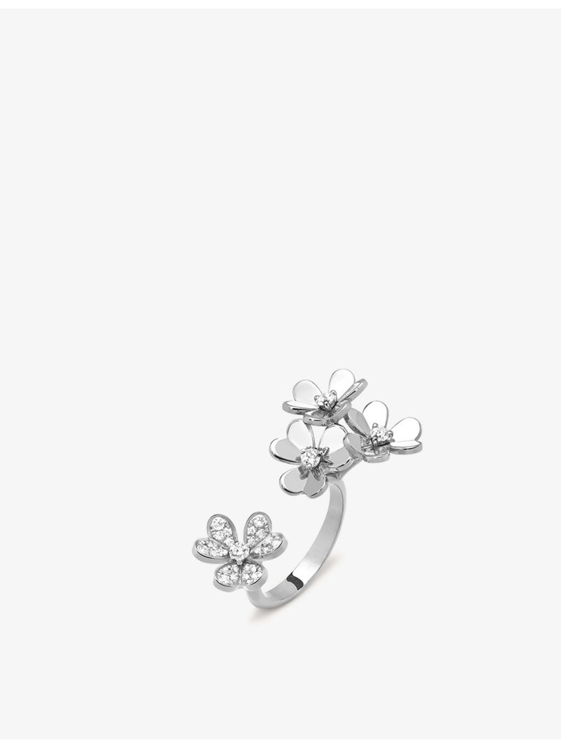 Frivole Rhodium Plated 18ct White-Gold And Diamond Between the Finger Ring 1