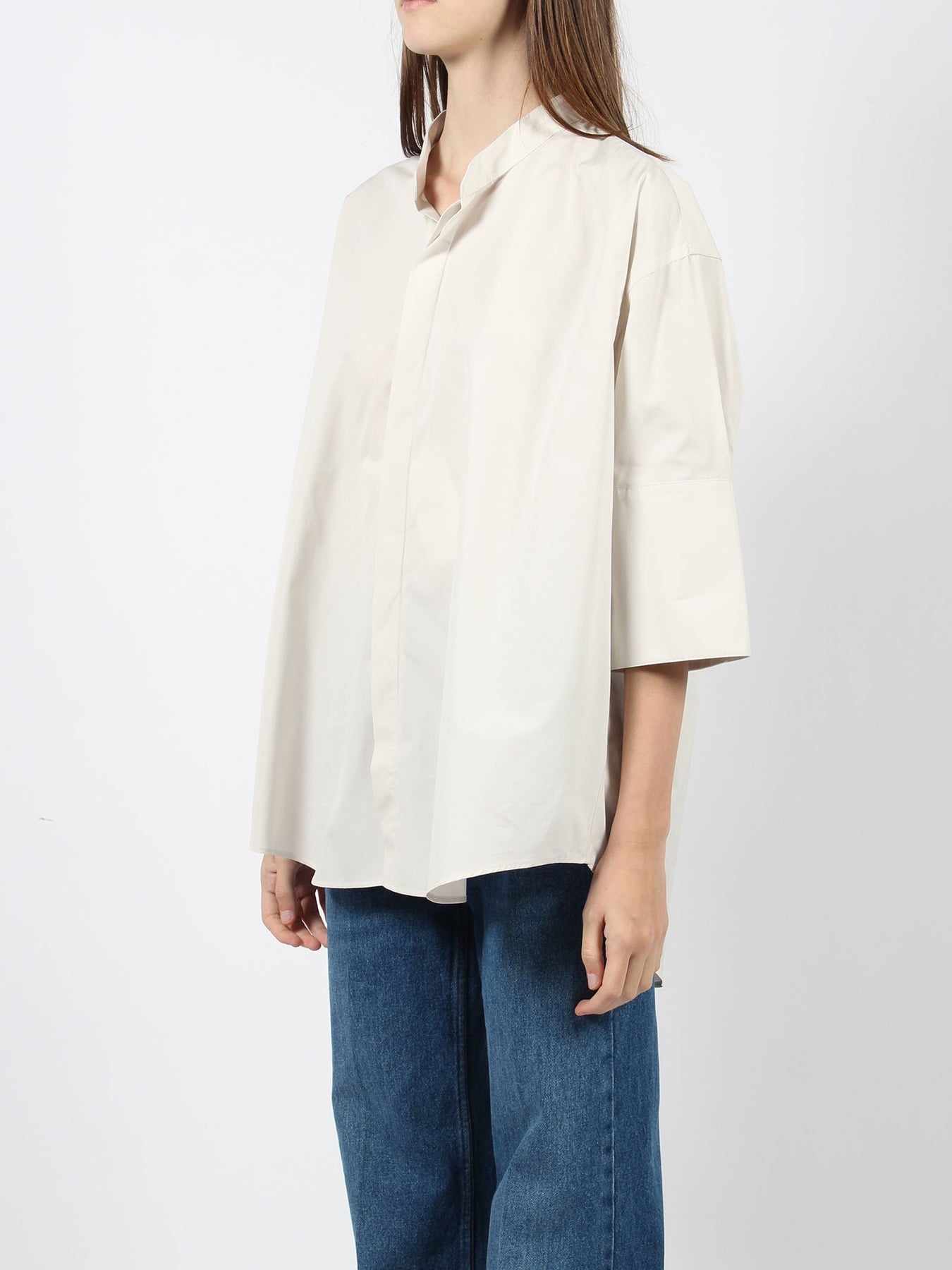 Mao collar oversize shirt - 3
