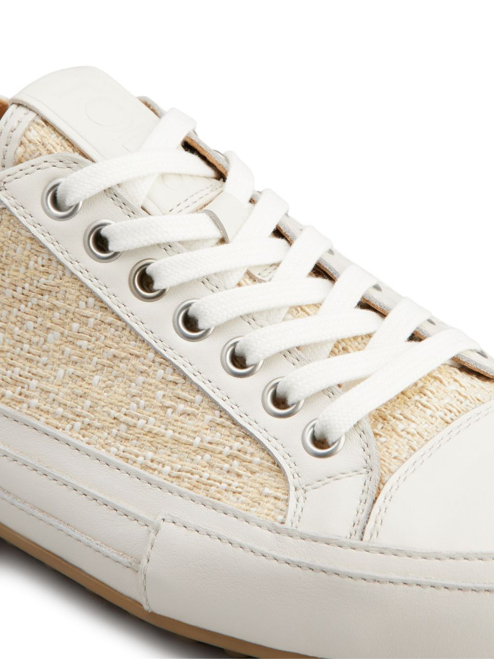 woven leather sneakers - 4