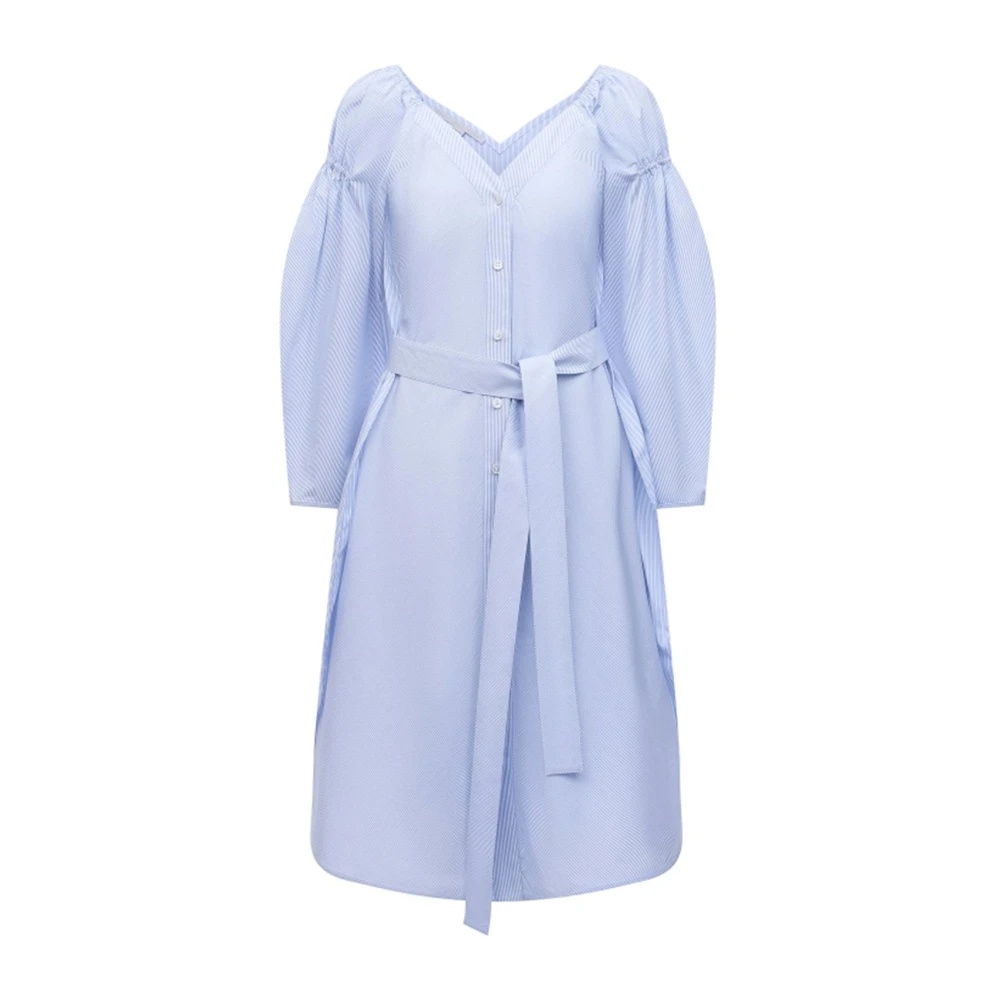 Stella McCartney COTTON V-NECK DRESS WITH BELT | miinto