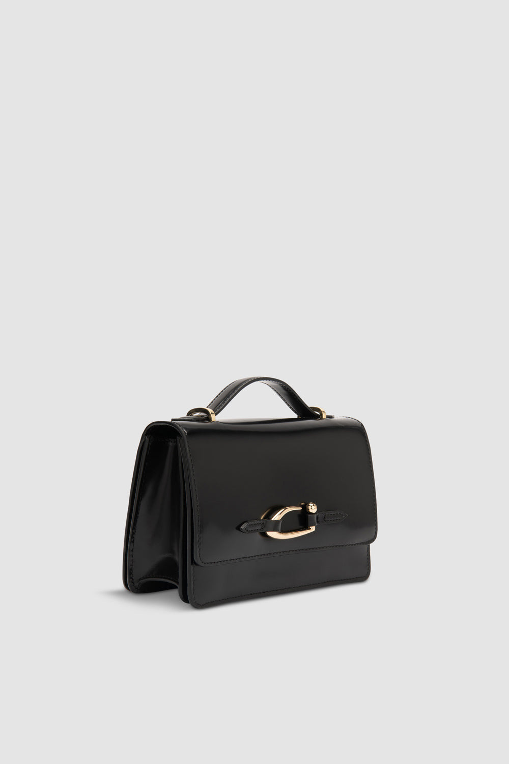 Nara Black Semi Patent Leather Crossbody Bag - 2