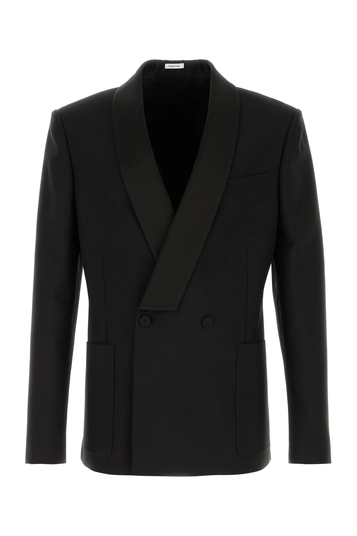 Black wool blend blazer - 1