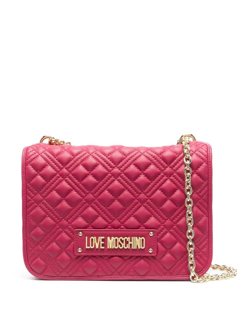 quilted logo-plaque shoulder bag - 1