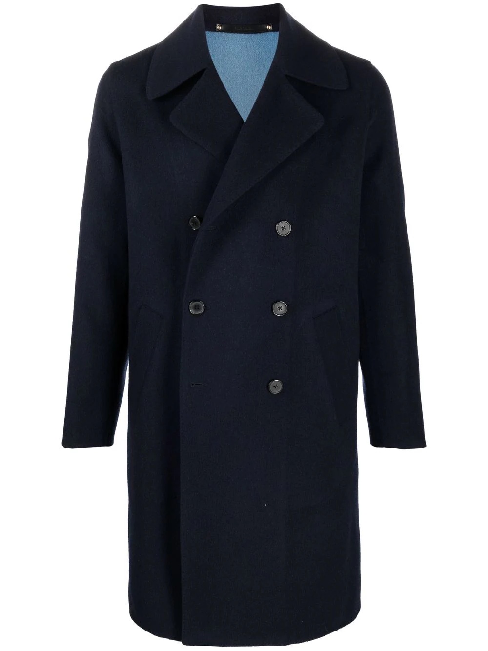 double-breasted wool coat - 1