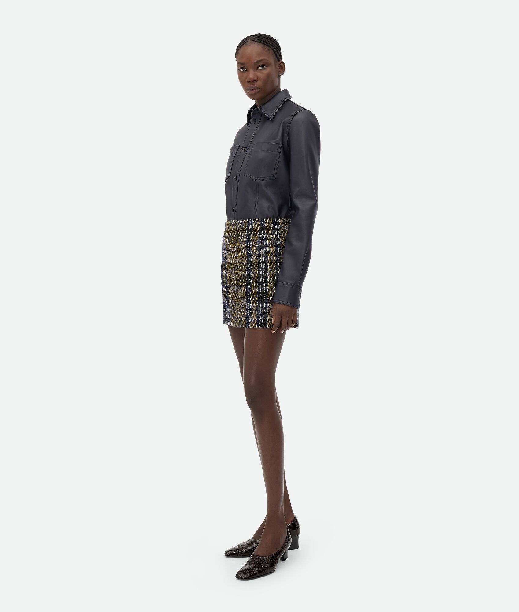 Check Pressed Wool Skirt - 2