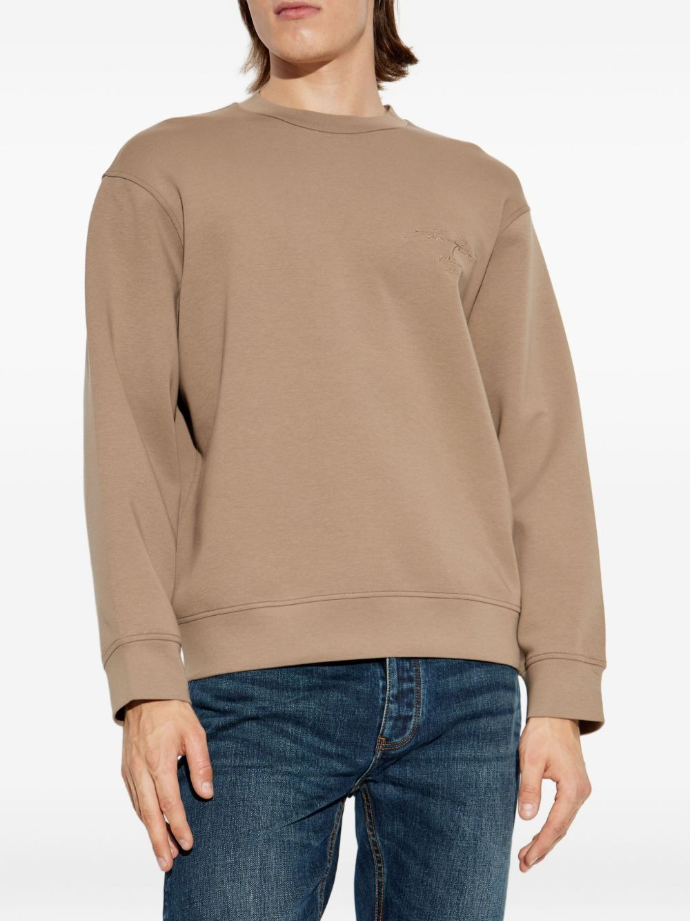 logo-embroidered sweatshirt - 3